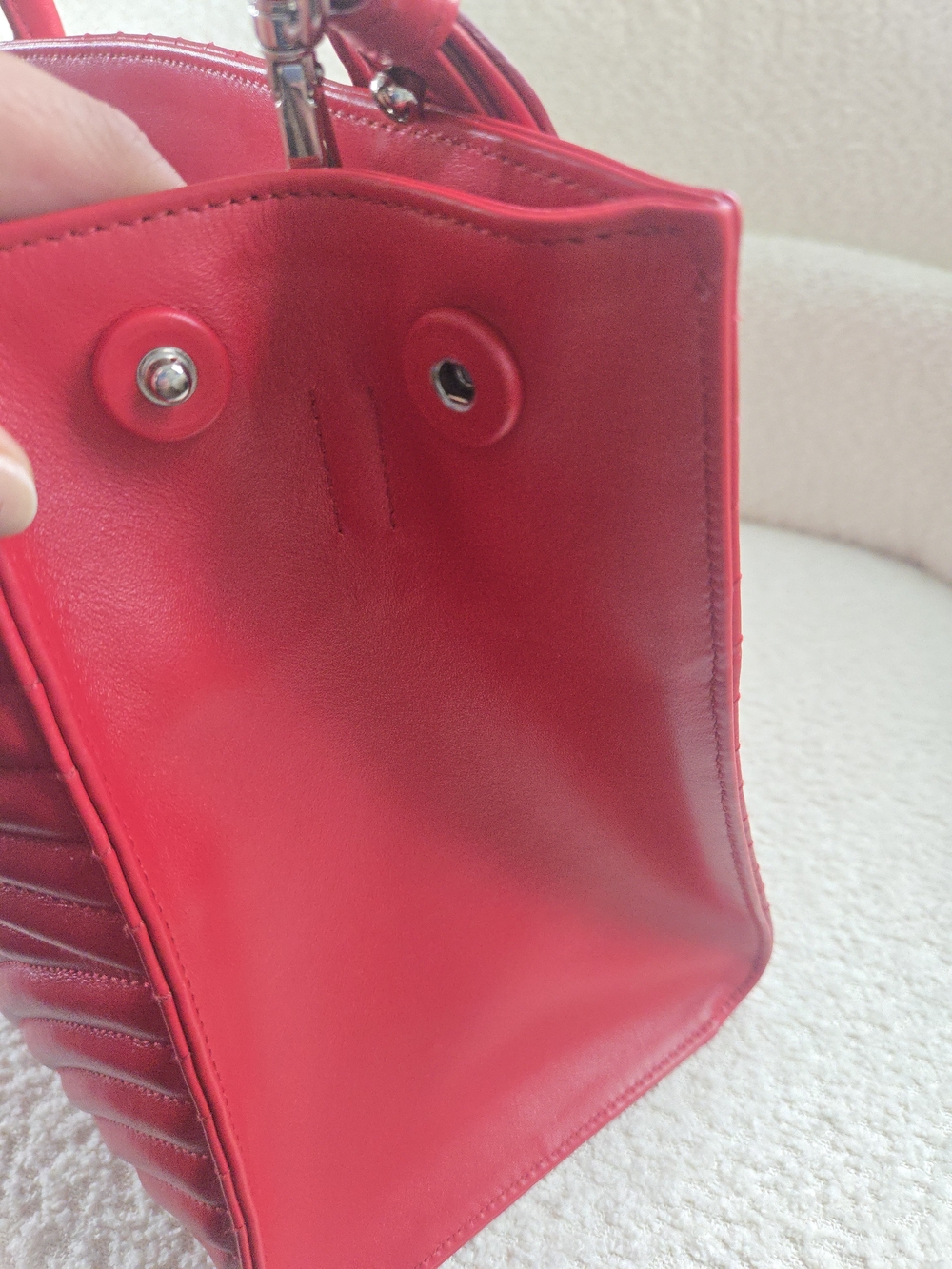 Prada Diagramme Convertible Tote – Red Calfskin Leather - Picture 9 of 17